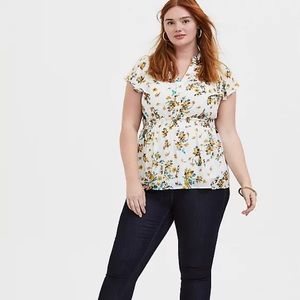 White Floral Babydoll Torrid Top